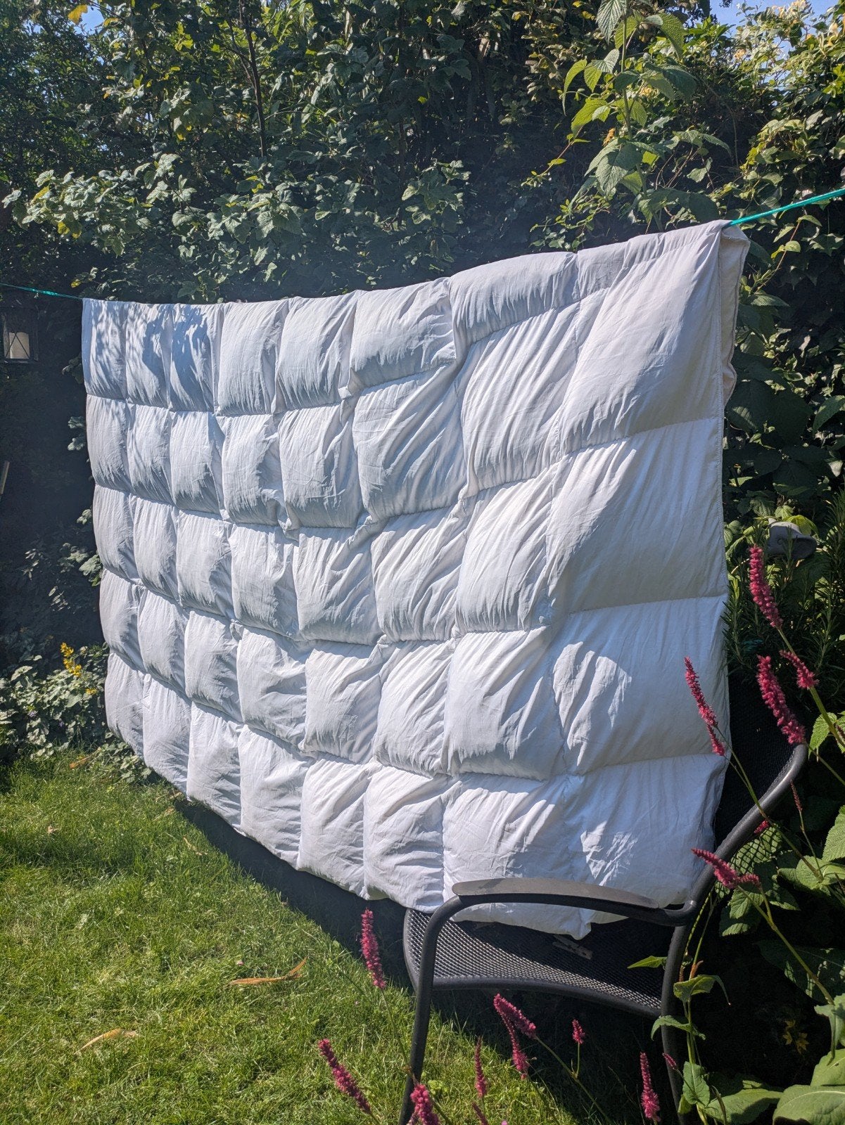 Donzen dekbed 2 persoons, Gebruikt, Wit, Tweepersoons, Dons en Veren