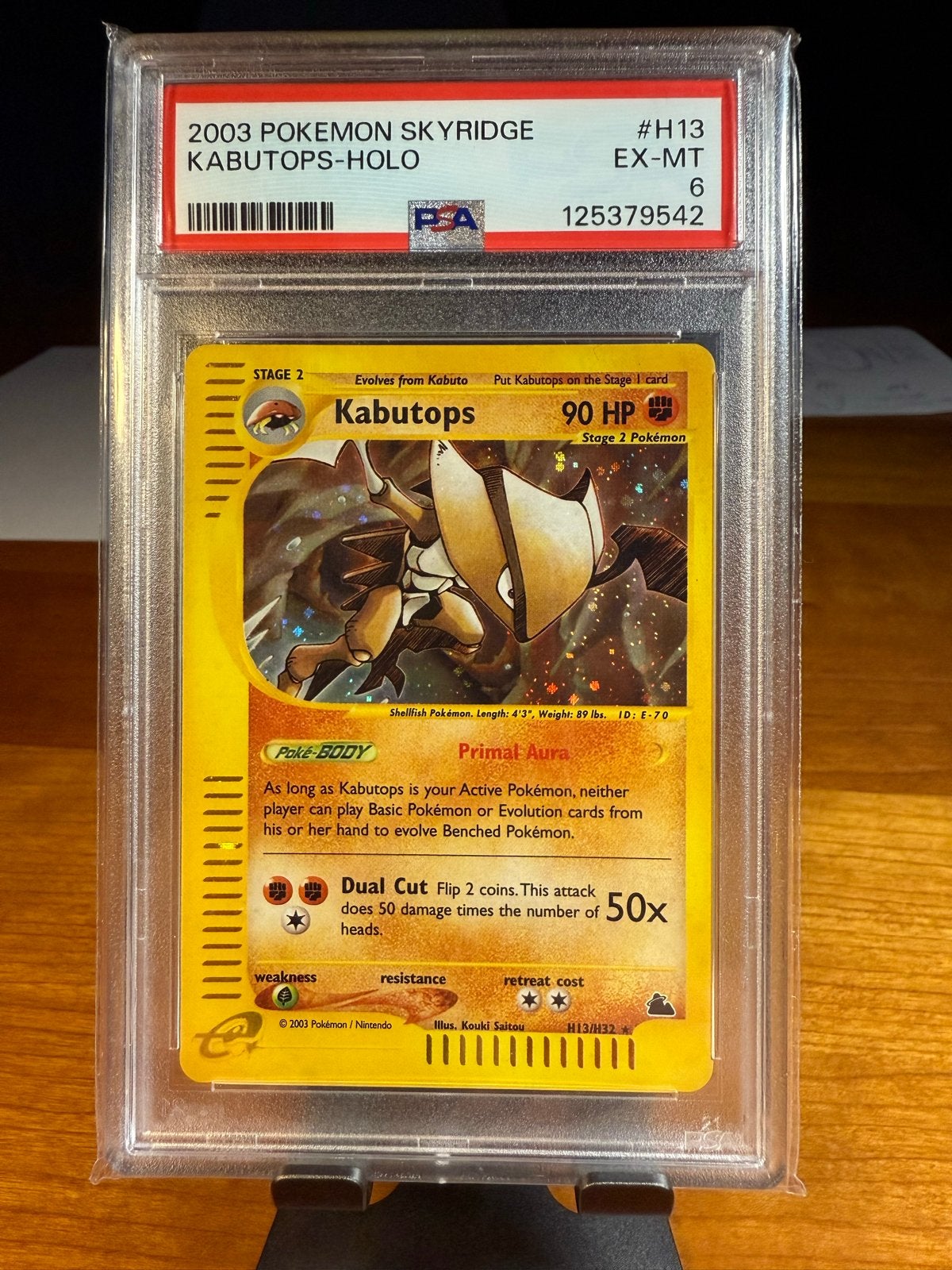 2003 Pokémon Skyridge Kabutops Holo PSA 6 EX-MT, Ophalen of Verzenden, Gebruikt, Losse kaart, Foil