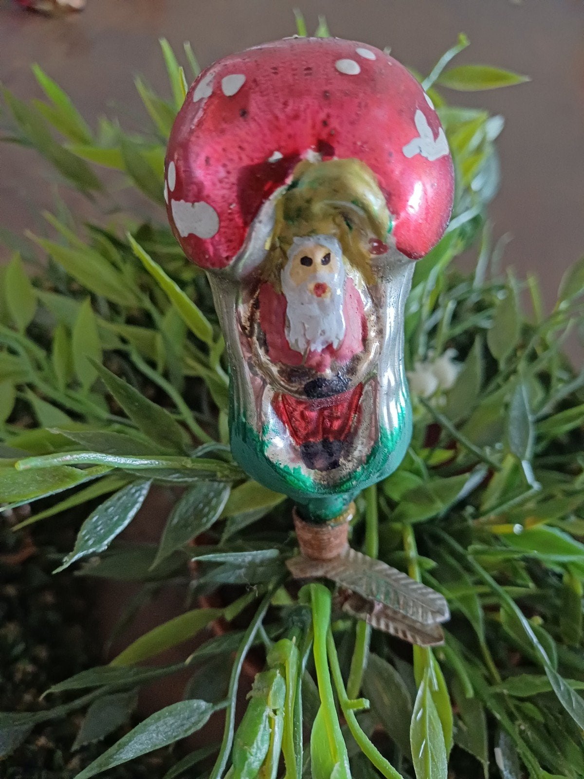 vintage kerstbal van glas, Ophalen of Verzenden, Gebruikt