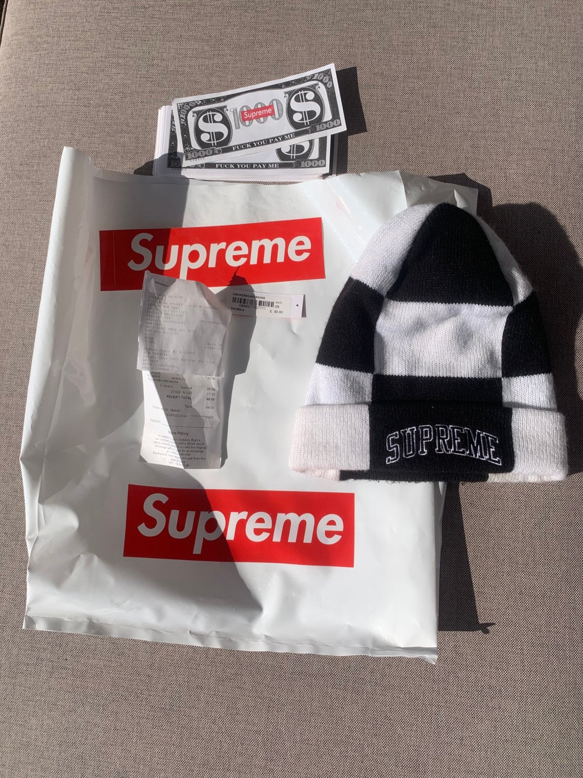 Supreme Beanie, Ophalen of Verzenden, Zo goed als nieuw, Overige maten, Muts