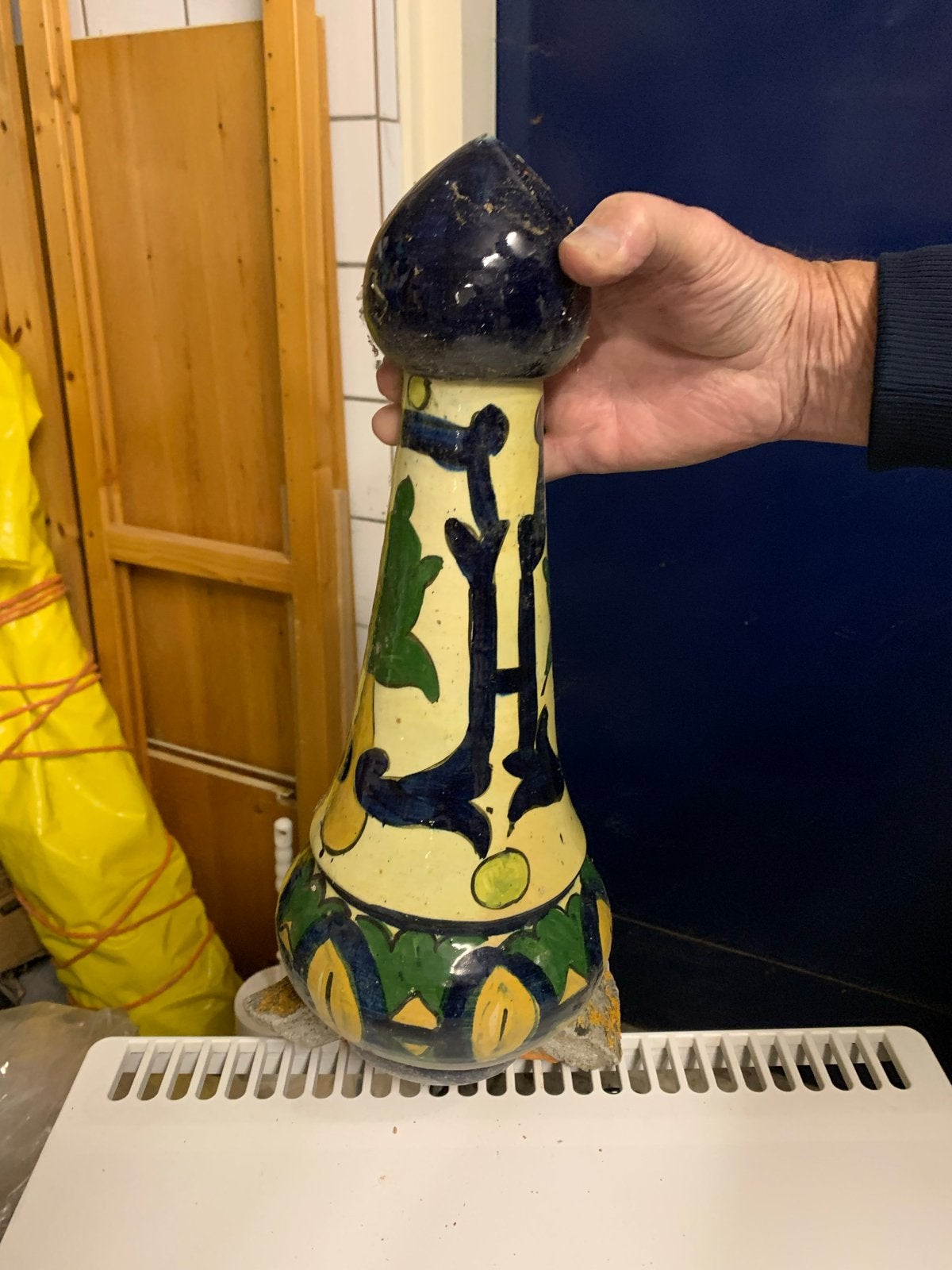 Antieke handgeschilderde keramische pilaar/vaas, Ophalen
