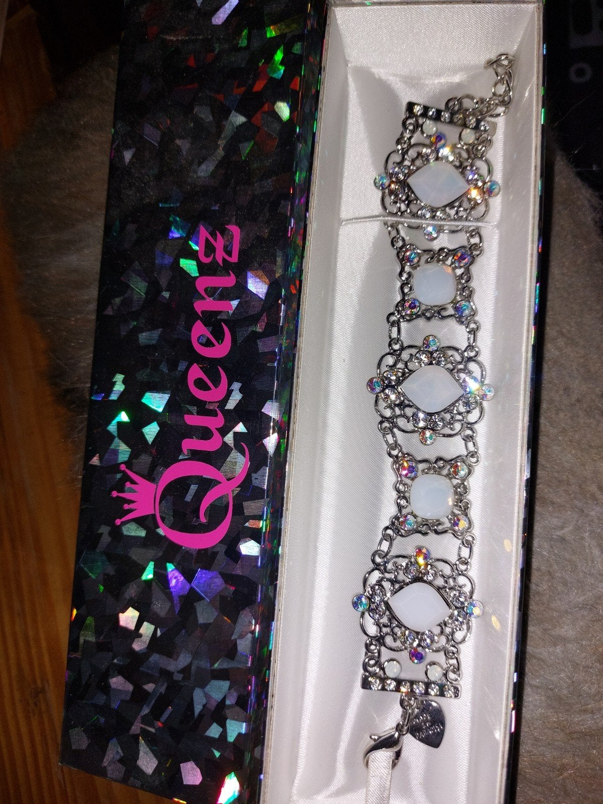 Queenz Armband - Zilver Rhodium & Palladium Gecoat 19cm, Ophalen of Verzenden, Zilver, Zilver