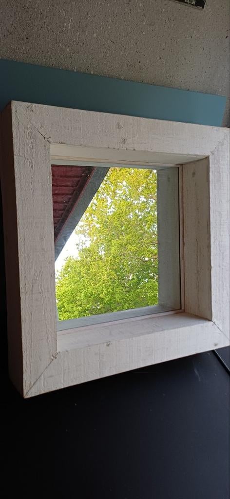 Leuke vierkante spiegel voor in de tuin, 50x50cm, Huis en Inrichting, Woonaccessoires | Spiegels, Gebruikt, Vierkant, Ophalen of Verzenden