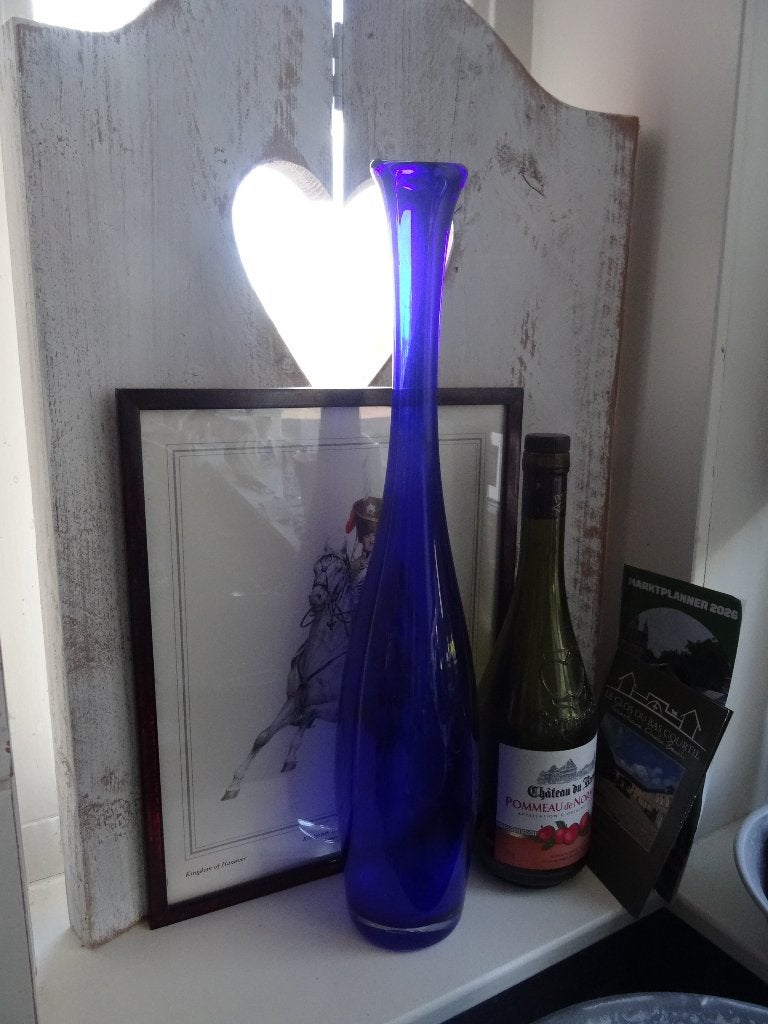 Oude glazen flesvaas Iris Siem van der Marel Leerdam glas, Antiek en Kunst, Ophalen