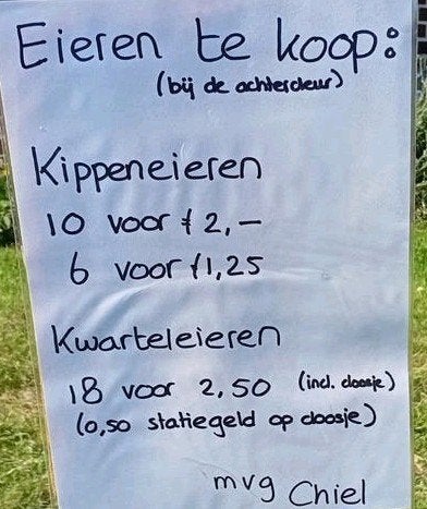 Eeteieren, Geslacht onbekend, Kip