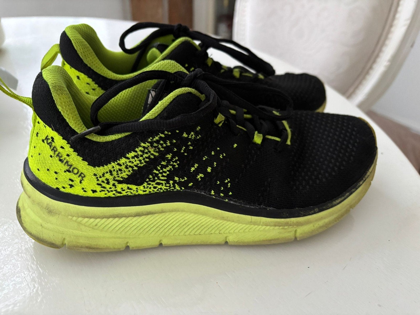 Karrimor hardloopschoenen - Zwart/Neon Geel. maat 38, Karrimor, Ophalen of Verzenden, Zo goed als nieuw, Jongen of Meisje