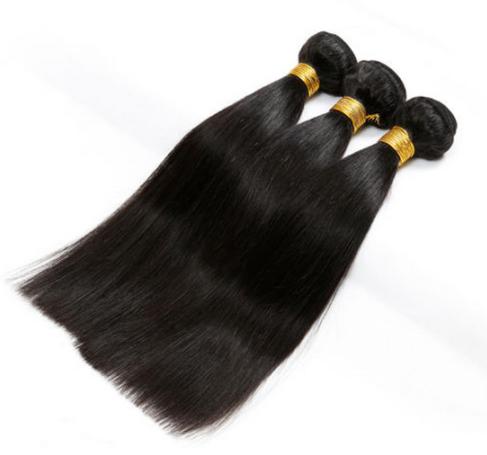 Zwarte Brazilian Virgin Human Hair Extensions Steil Haar, Verzenden, Nieuw, Pruik of Haarverlenging