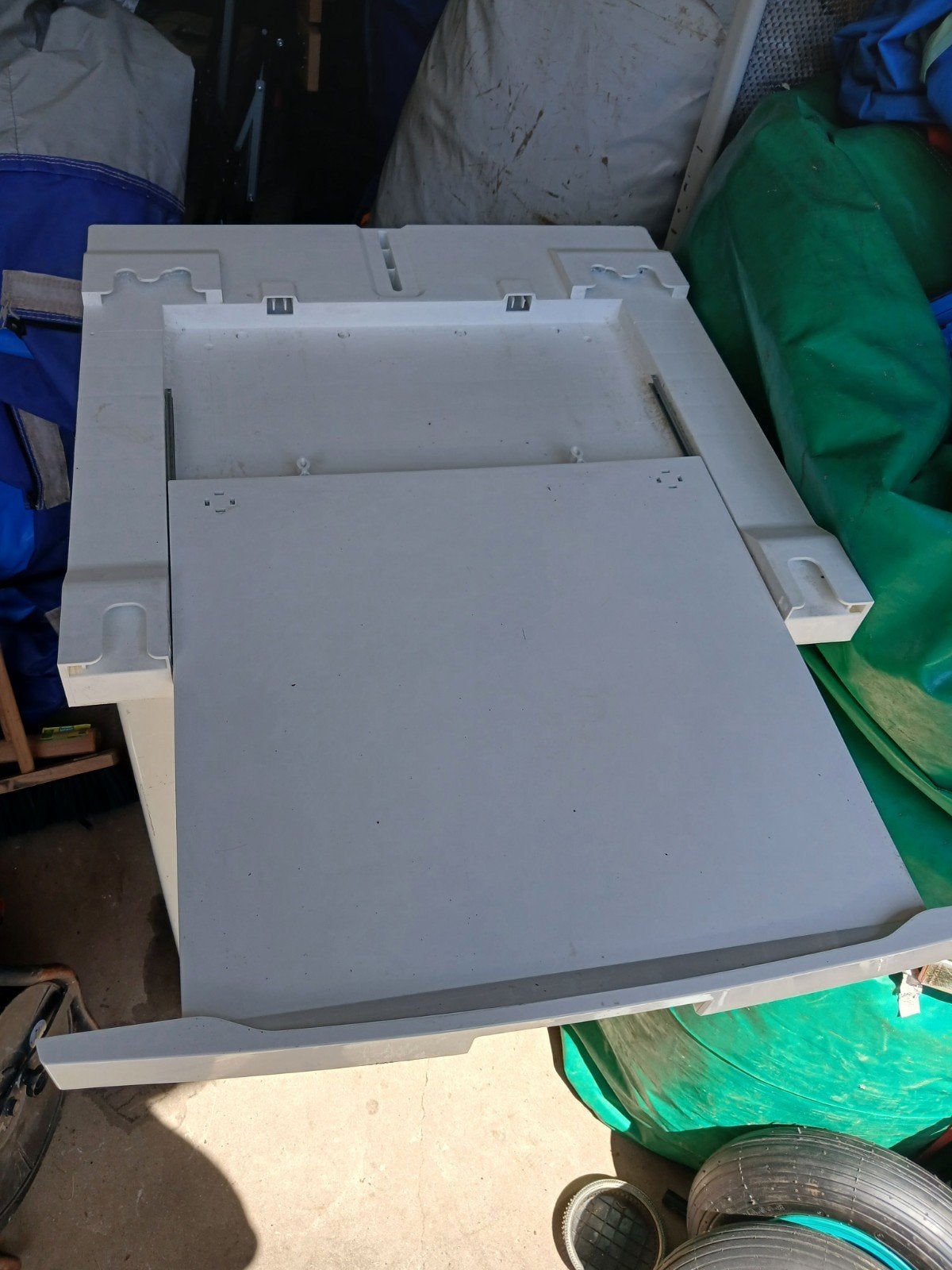 Tussenstuk wasmachine droger met uitschuifbare plank stapele, Witgoed en Apparatuur, Onderdelen en Toebehoren, Ophalen of Verzenden