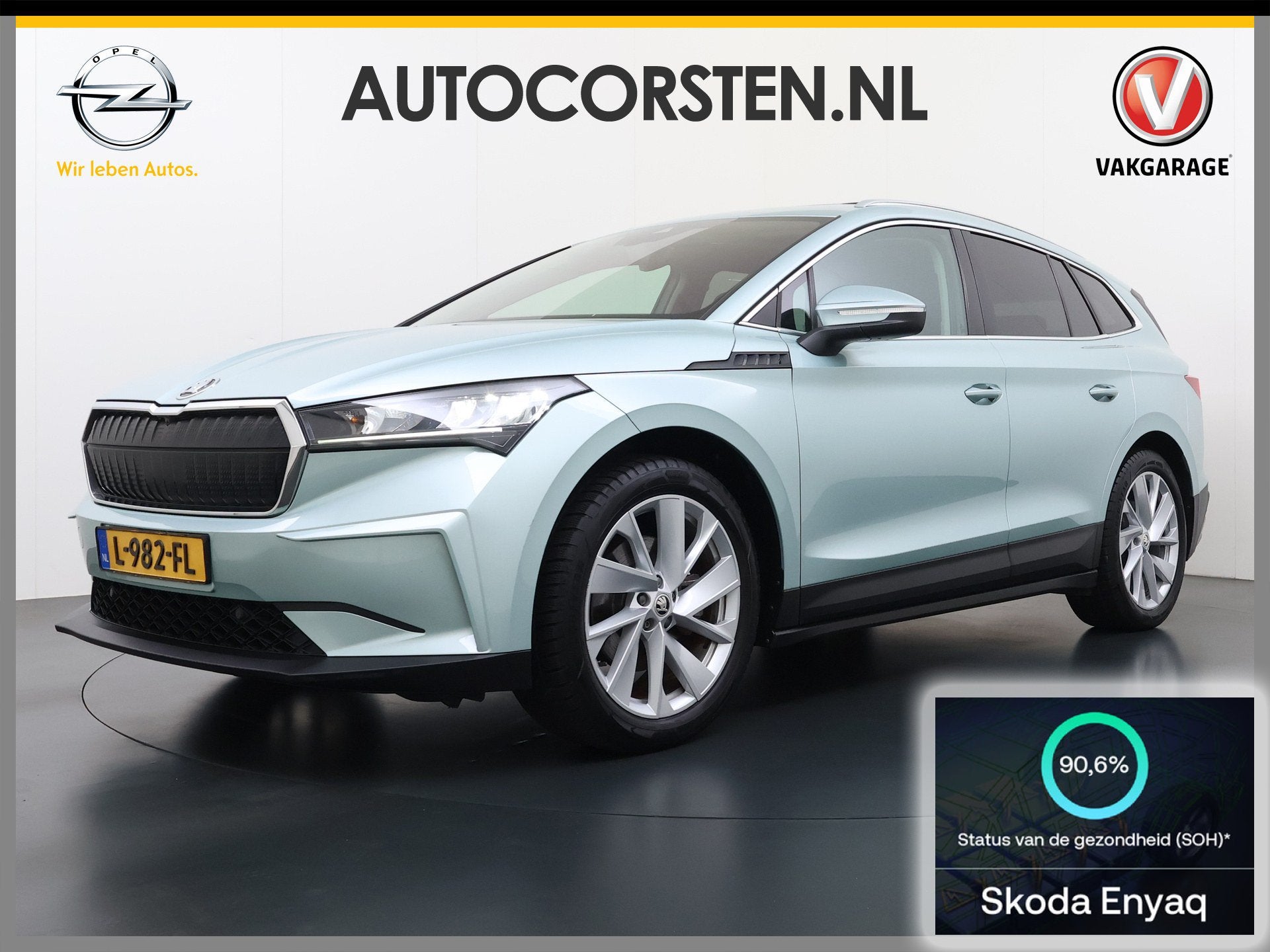 Skoda Enyaq iV 60 Panoramadak Leder Stuur+Stoel+Achterbankve, Auto's, Skoda, Automaat, 390 km, Achterwielaandrijving, Gebruikt