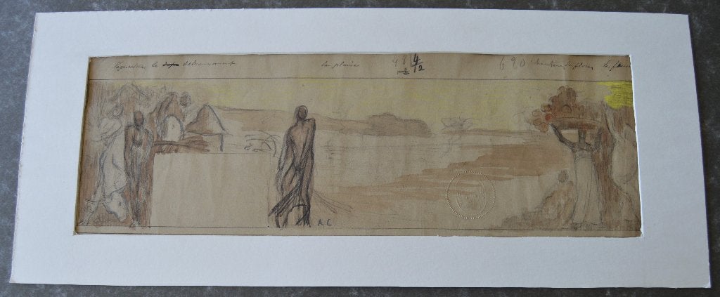 Albert Ciamberlani (1864-1956) Aquarel / tekening., Antiek en Kunst, Kunst | Schilderijen | Klassiek, Ophalen of Verzenden
