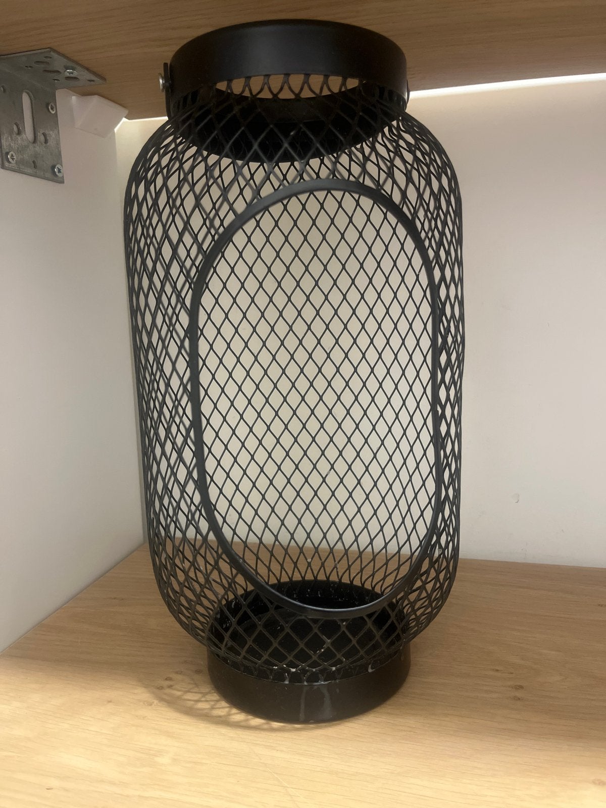 IKEA Kaarshouder / Lantaarn - Zwart Metaal, Gebruikt, Zwart, IKEA, Ophalen of Verzenden