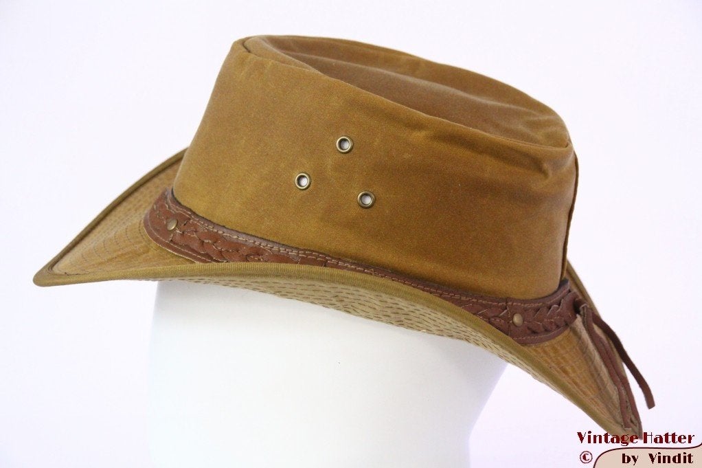Australische outdoor wax hoed caramel bruin katoen S M L XL, Ophalen of Verzenden, Nieuw, 58 cm (L, 7¼ inch) of meer, Hoed