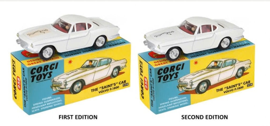 Volvo P1800 Saint CORGI schaal 1/46 FIRST EDIT. BEIGE Logo !, Ophalen of Verzenden, Nieuw, Auto, Corgi