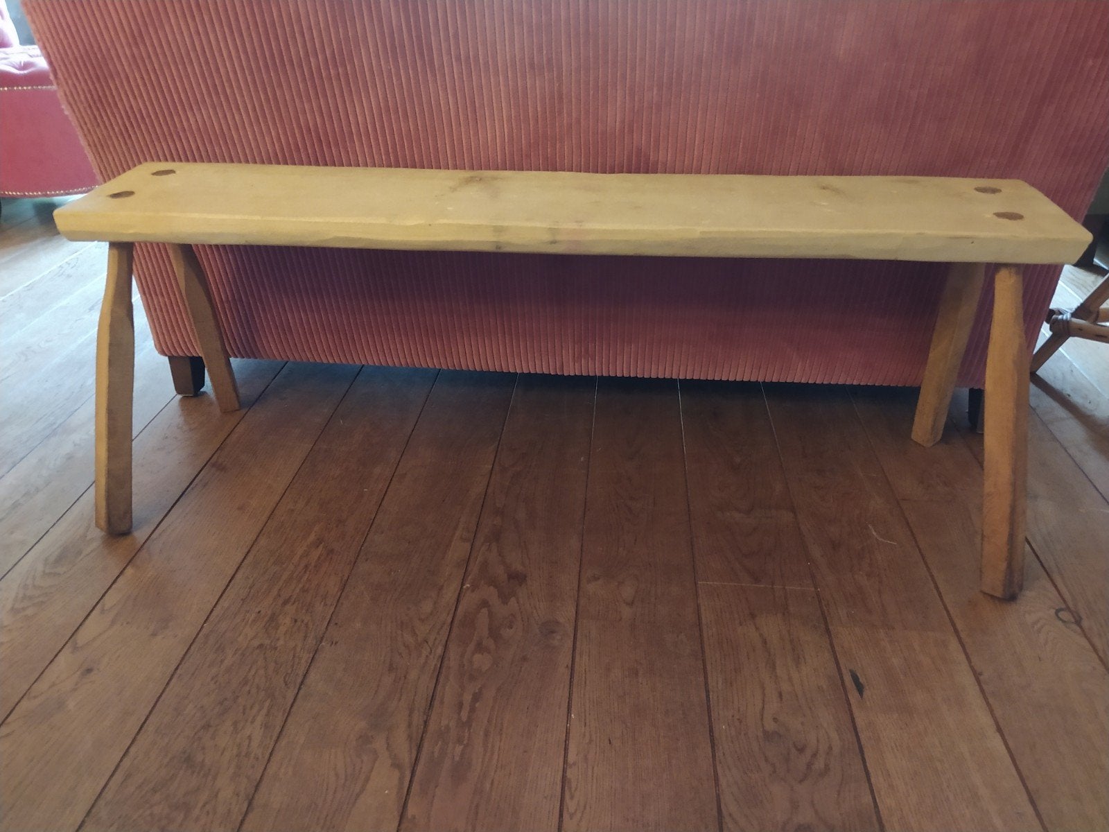 Rustieke houten bank - massief en handgemaakt, Antiek en Kunst, Ophalen of Verzenden