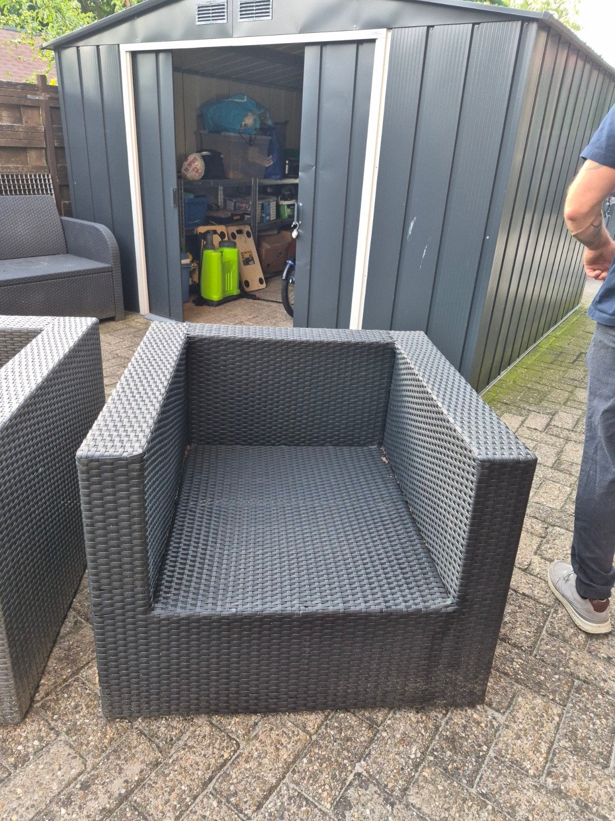 tuinstoel, tuinmeubels, loungebank, lounge stoelen, Ophalen of Verzenden, Gebruikt, Kunststof, 2 zitplaatsen