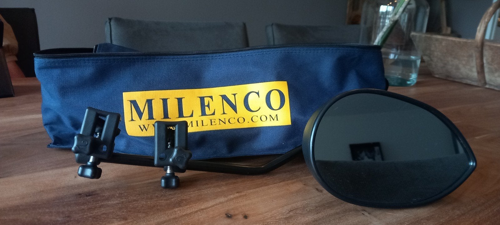 Milenco 3 caravanspiegels in draagtas, Caravans en Kamperen, Caravan accessoires, Ophalen of Verzenden, Gebruikt