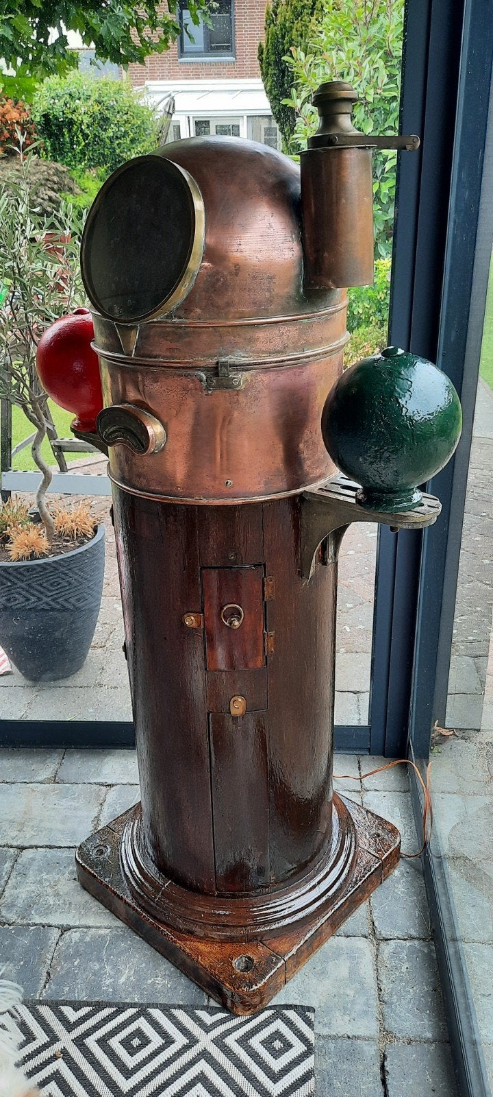 Antiek Scheepskompas met Hellinghoekmeter en Verlichting, Antiek en Kunst, Ophalen