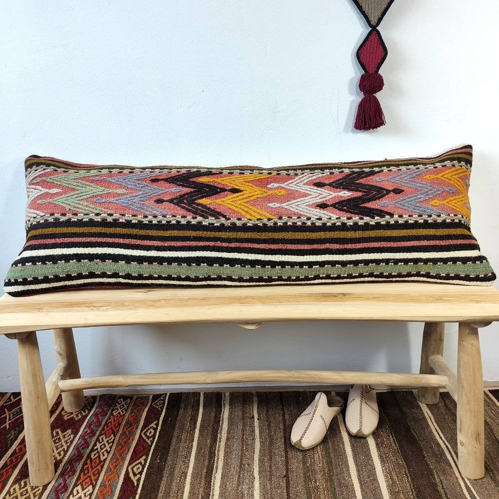 XXL Kelimkussen 40x120 cm vintage multicolor authentiek, Yazgibi, Handgemaakt, Nieuw, Info@yazgibi.nl