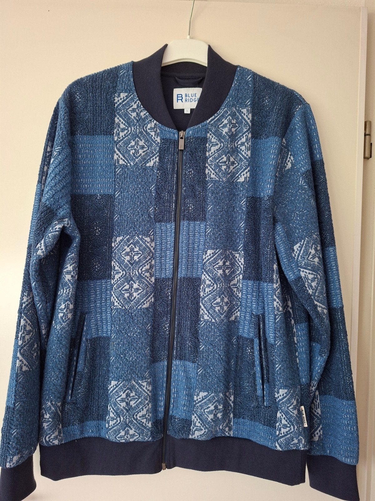 Heren jasje Blue Ridge maat L - Blauw patchwork, Maat 52/54 (L), Blauw, Ophalen of Verzenden, Zo goed als nieuw