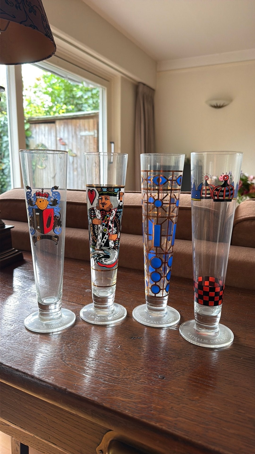 4 bierglazen, Ophalen, Zo goed als nieuw, Bierglas