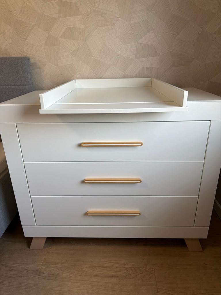 Witte Commode Bopita Lisa, Ophalen, 50 tot 70 cm, Opstaande rand, 100 cm of meer