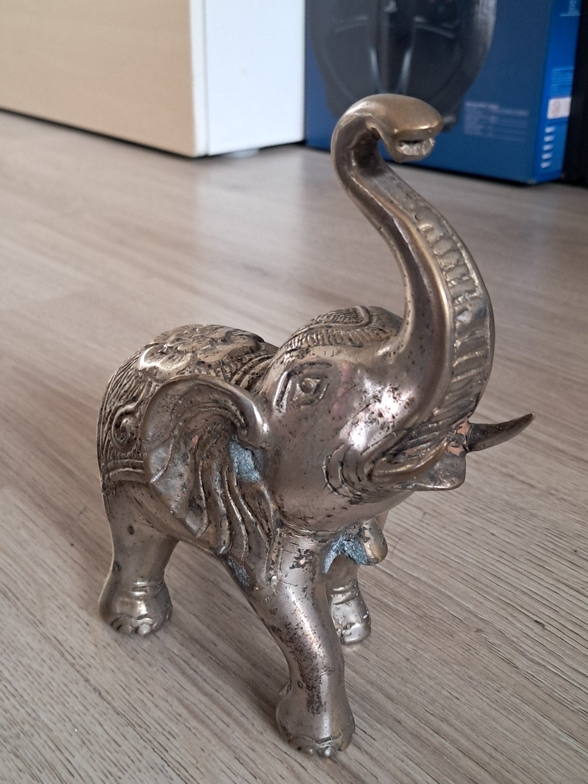Verzilverde? Messing? Olifant, zeer zwaar vintage, Verzamelen, Ophalen of Verzenden