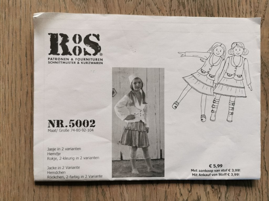 81 .. roos patroon, Hobby en Vrije tijd, Kledingpatronen, Ophalen of Verzenden, Nieuw, Vrouw, Knipmode