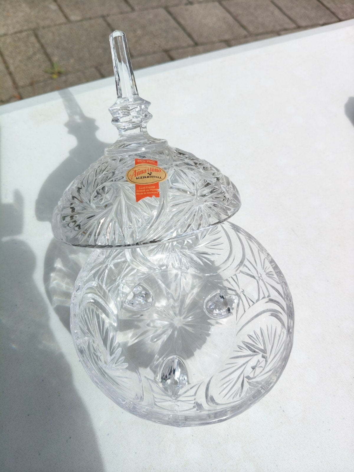 Kristallen bonbonschaaltje Anna Hütte, 24% PbO, Antiek en Kunst, Antiek | Glas en Kristal, Ophalen of Verzenden