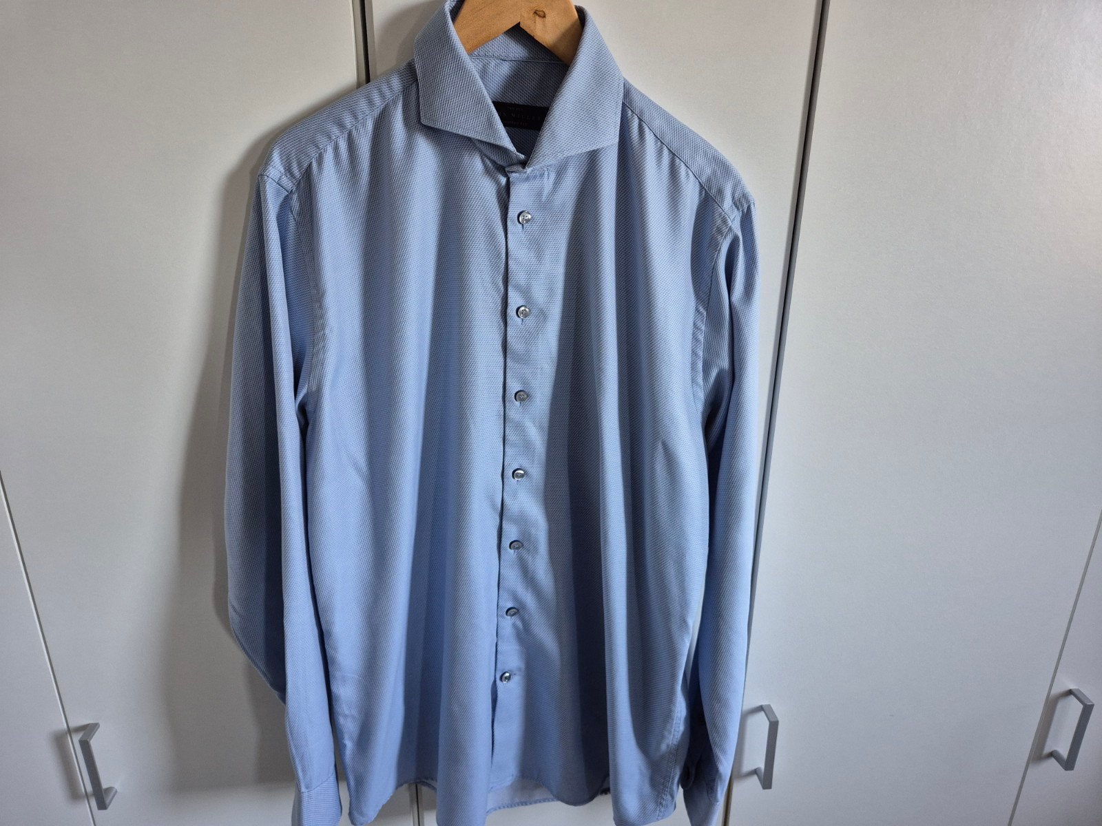 John miller L, Blauw, Ophalen of Verzenden, Zo goed als nieuw, Halswijdte 41/42 (L)