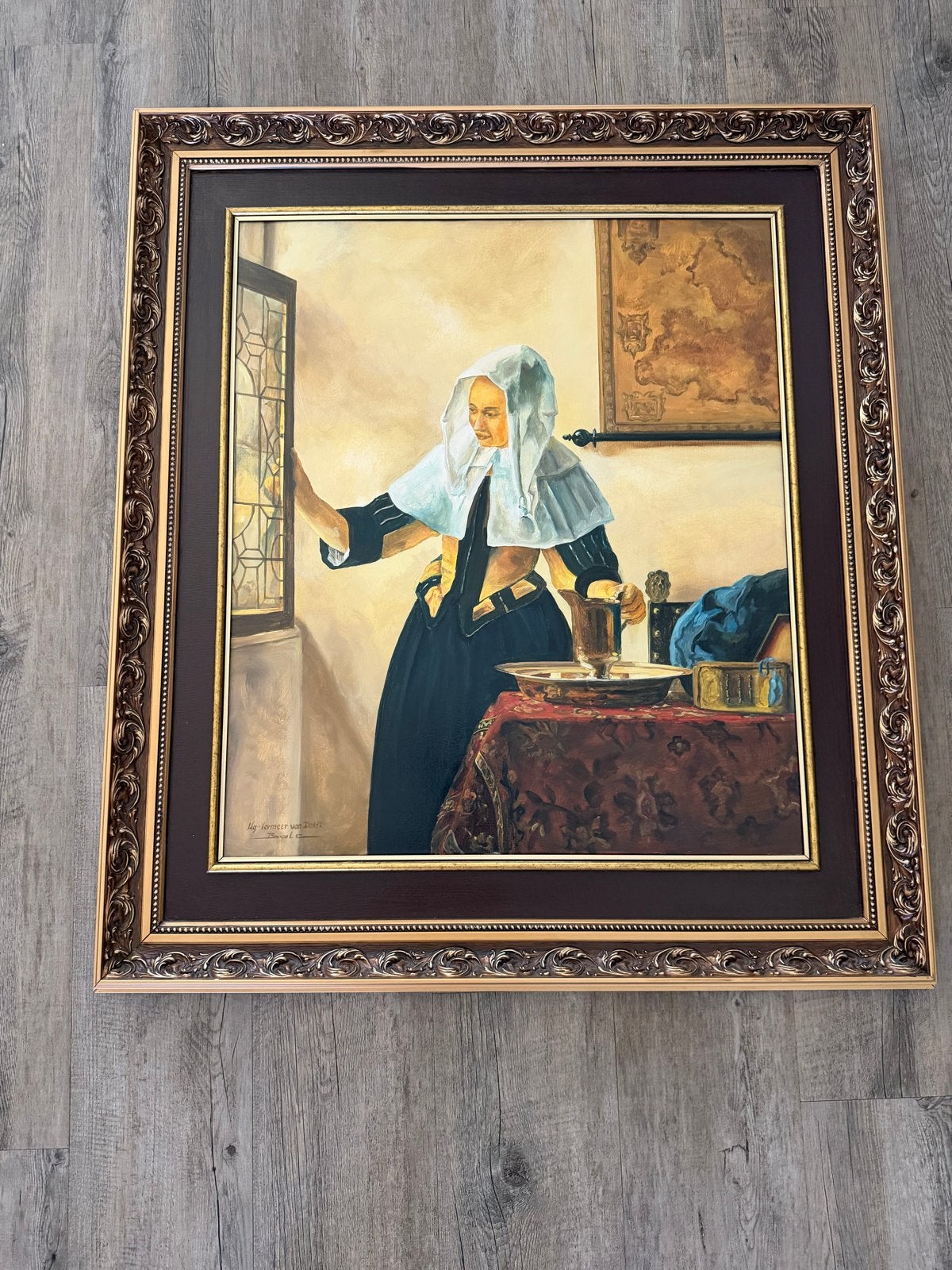 Schilderij "Vrouw met de waterkan" door Balc (85x95 cm), Ophalen, Doek, Portret of Personen, Gesigneerd