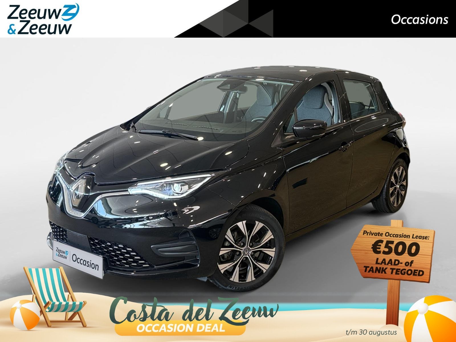 Renault ZOE R135 Evolution 52 kWh *Koop Accu!*Navi*Climate*C, Auto's, Renault, 12 maanden, Gebruikt, Zwart, 180 min