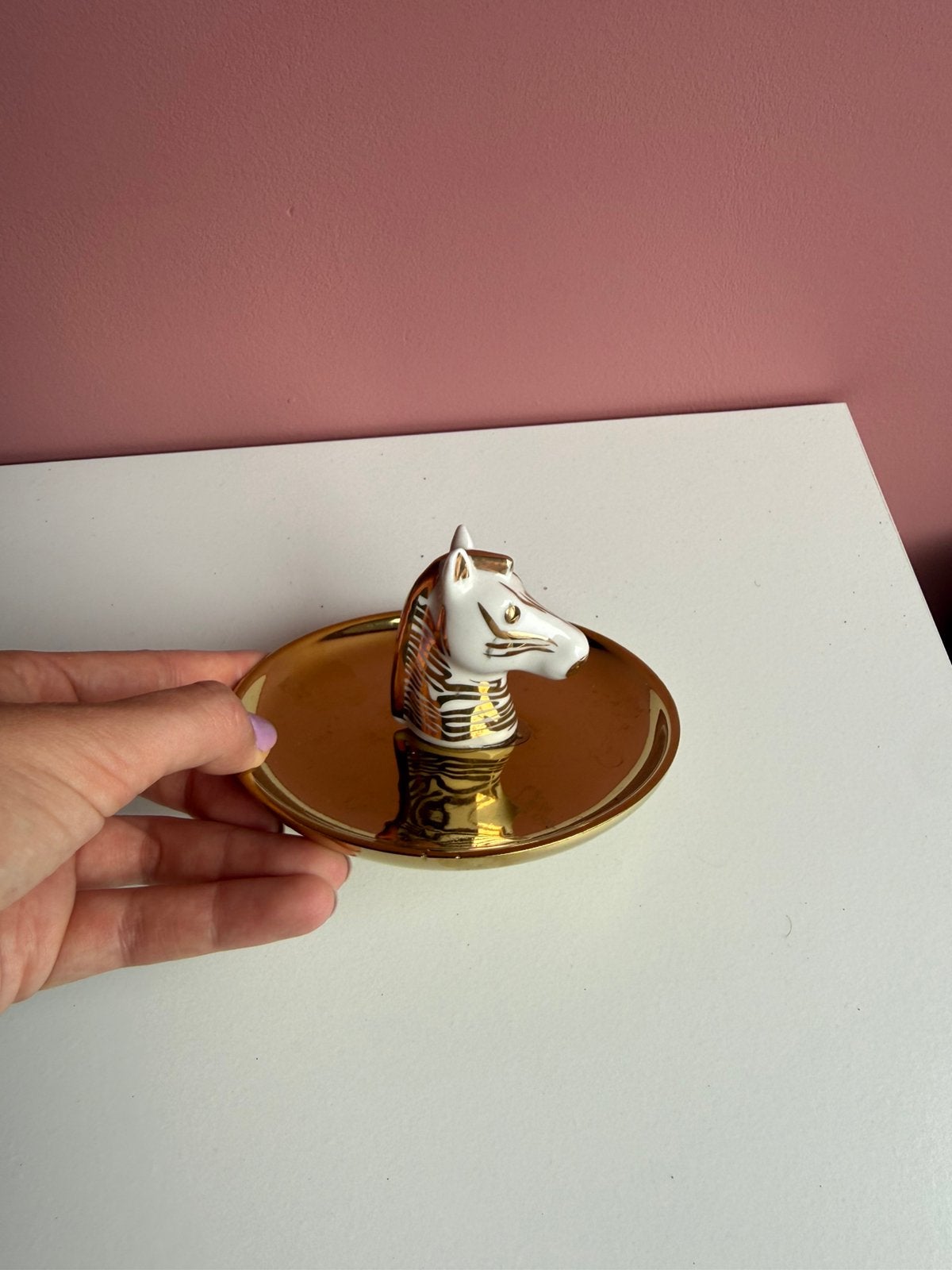 Gouden schoteltje met zebra, Ophalen of Verzenden, Zo goed als nieuw, Overige typen