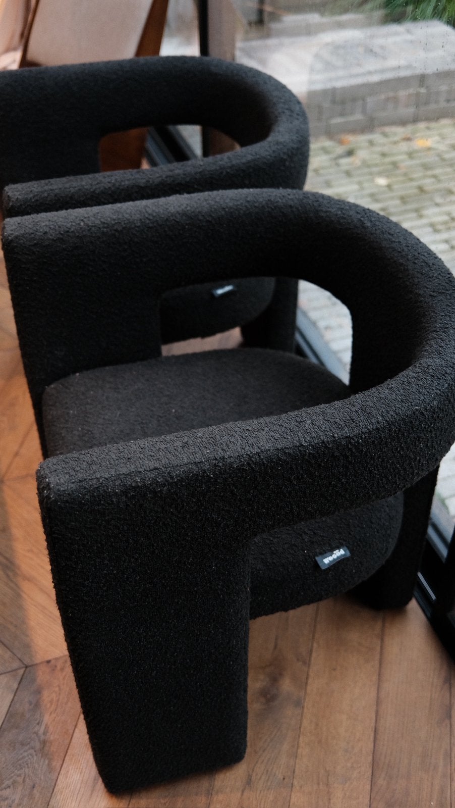 Stoel fauteuil Tiwa WOOOD, Huis en Inrichting, Ophalen, Twee, Zwart, Zo goed als nieuw