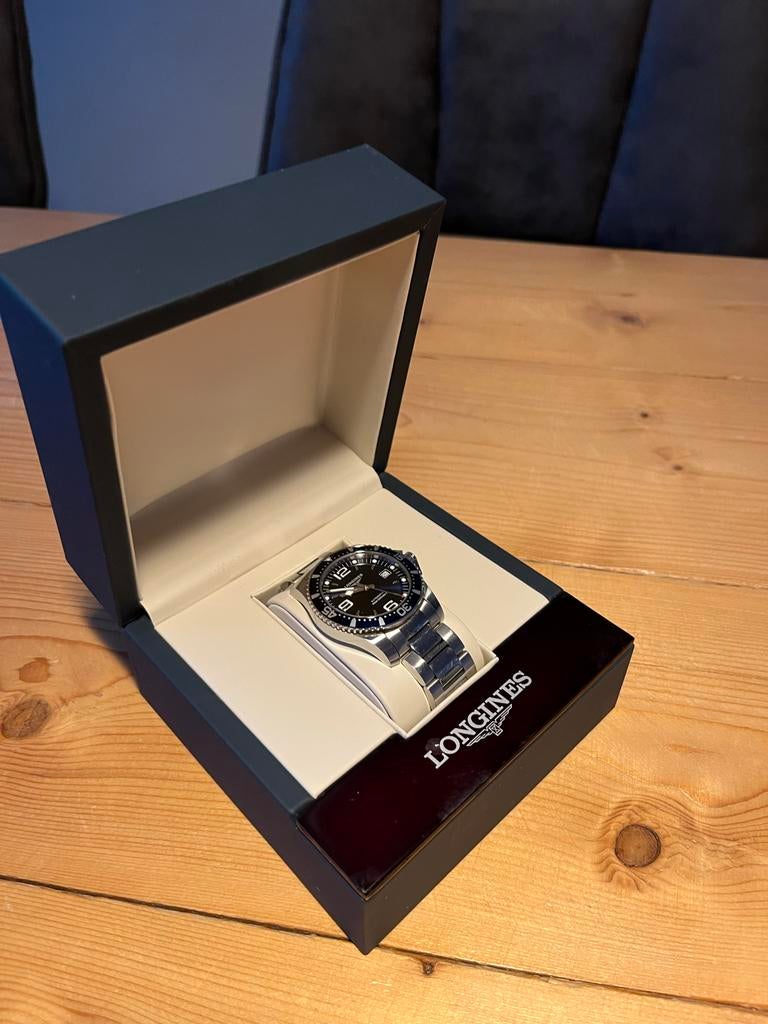 Longines HydroConquest automatisch 41mm, Overige merken, Leer, Staal, Polshorloge