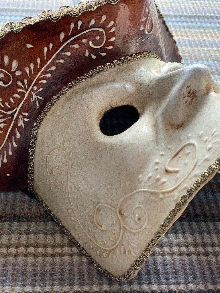 antiek origineel venetiaans masker gesigneerd, Ophalen of Verzenden