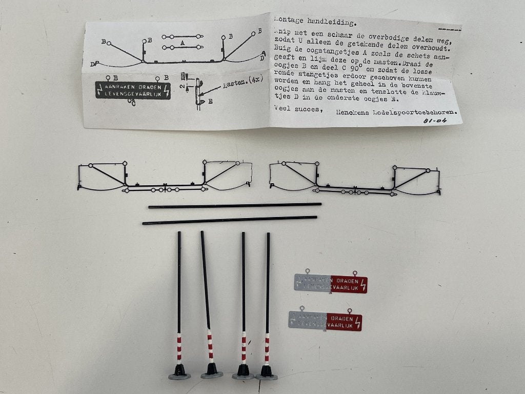 Henckens Modelspoortoebehoren, hoogspannings waarschuwing, Gelijkstroom of Wisselstroom, Brug, Tunnel of Gebouw, Nieuw, Ophalen of Verzenden