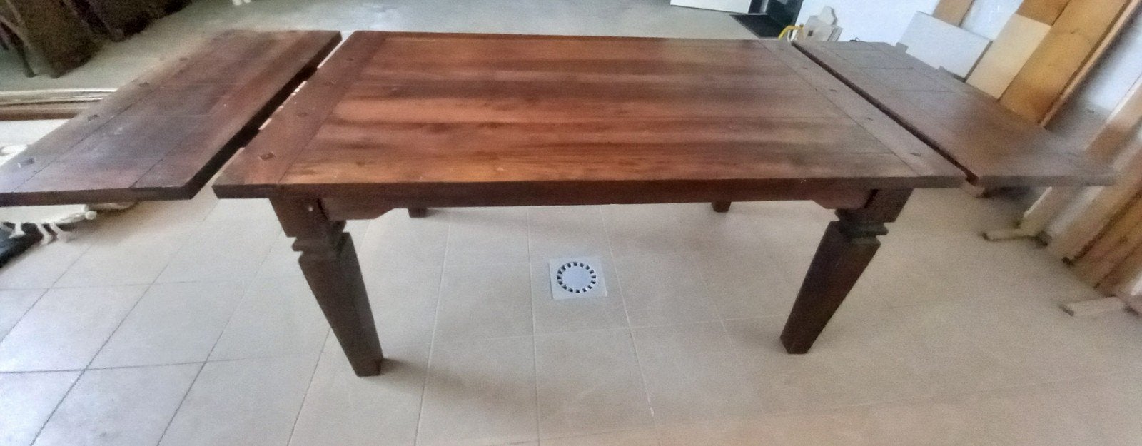 Koloniale rotan eethoek 7- delig, Ophalen, Zo goed als nieuw, Koloniaal, 4 tot 6 stoelen
