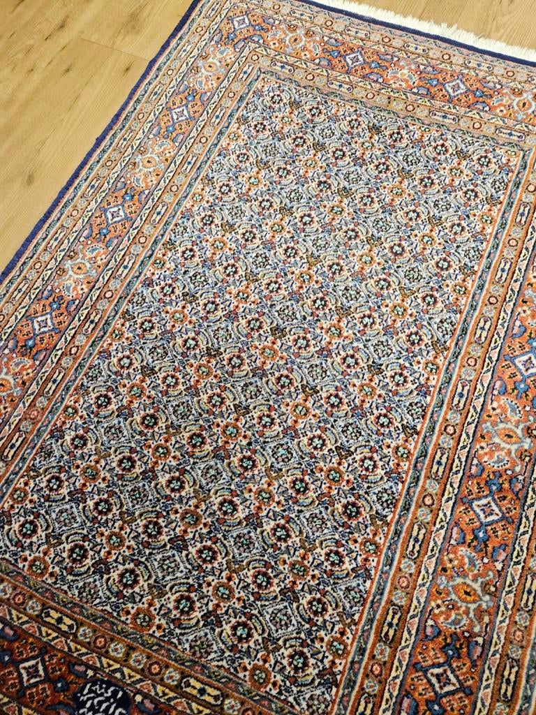 Vintage handgeknoopt perzisch tapijt moud 153x108, Info@SlatsAntiek.nl, Tweedehands, 100 tot 150 cm, Perzisch