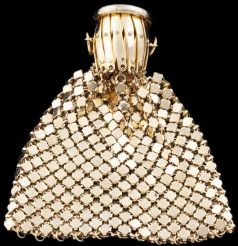VINTAGE VERGULDE MESH MUNTENBUIDEL, Ophalen, Zo goed als nieuw, Goud, Overige materialen