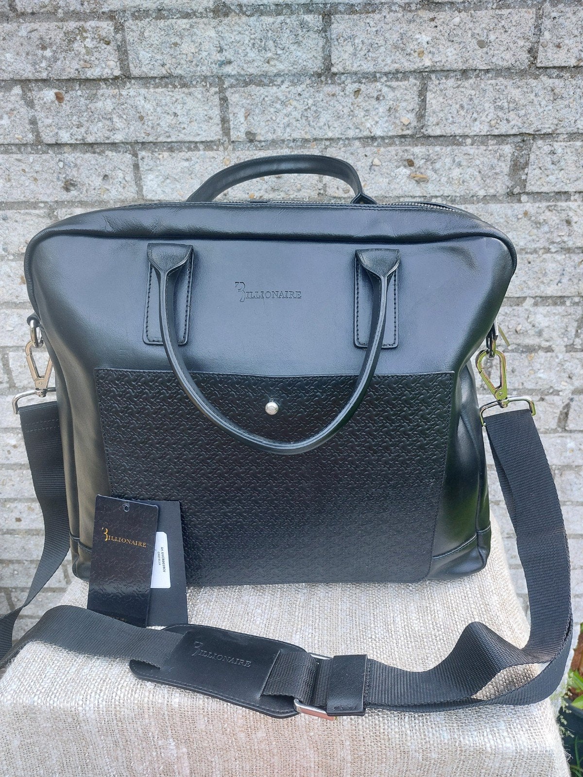 BILLIONARE Cartella Italian couture leren tas., Ophalen of Verzenden, Zo goed als nieuw, Zwart, Leer
