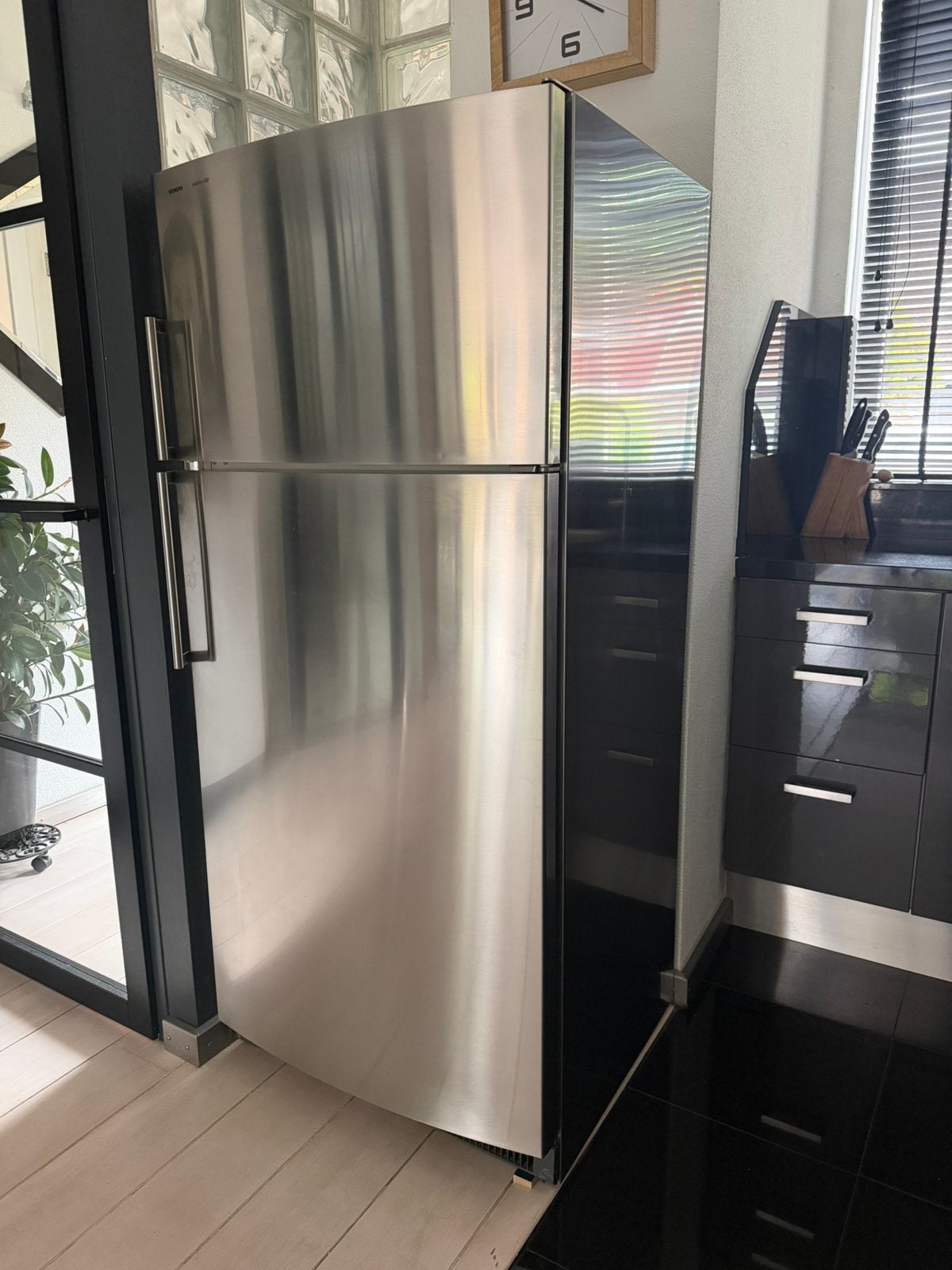 Siemens Edition 150 koel/vries combi RVS, Ophalen, Gebruikt, 200 liter of meer, 60 cm of meer