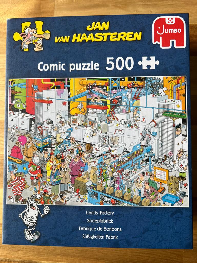 Jan van Haasteren puzzel - de snoepfabriek 500 stukjes, Ophalen, 500 t/m 1500 stukjes, Zo goed als nieuw, Legpuzzel
