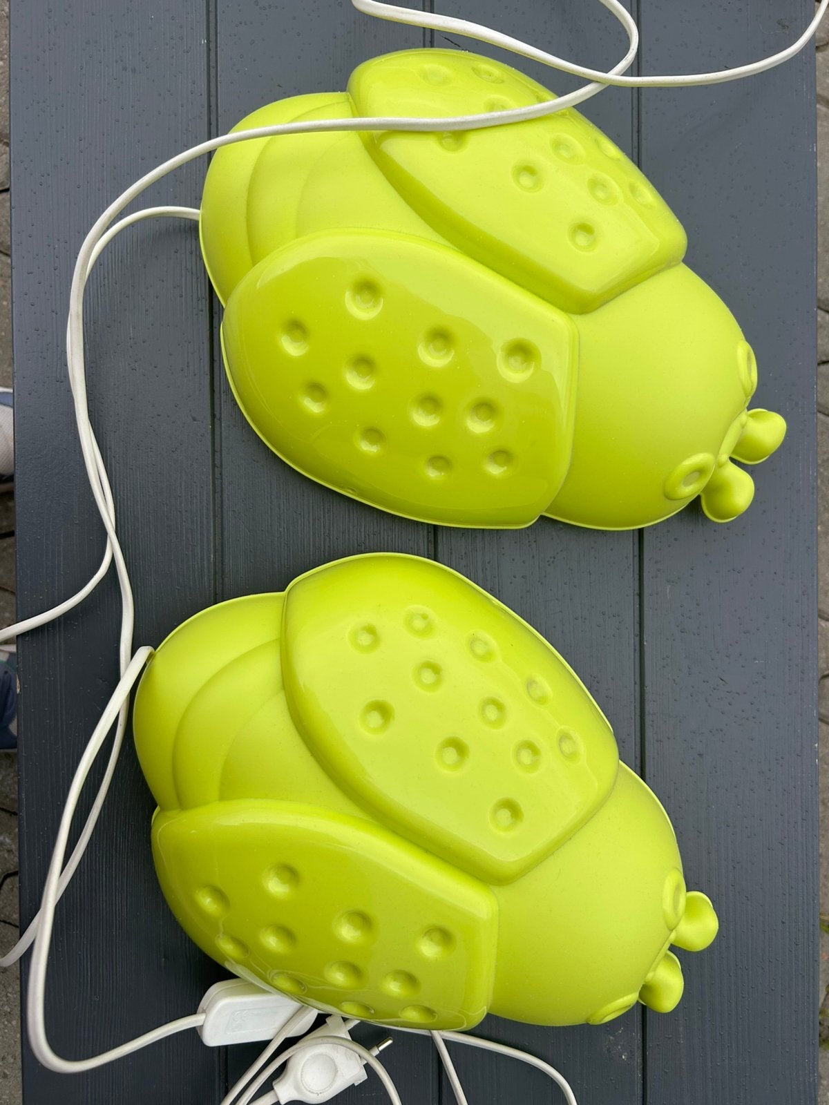 2x Groene Kever Lampen - Kinderkamer Wandlamp, Ophalen of Verzenden, Gebruikt, Lamp