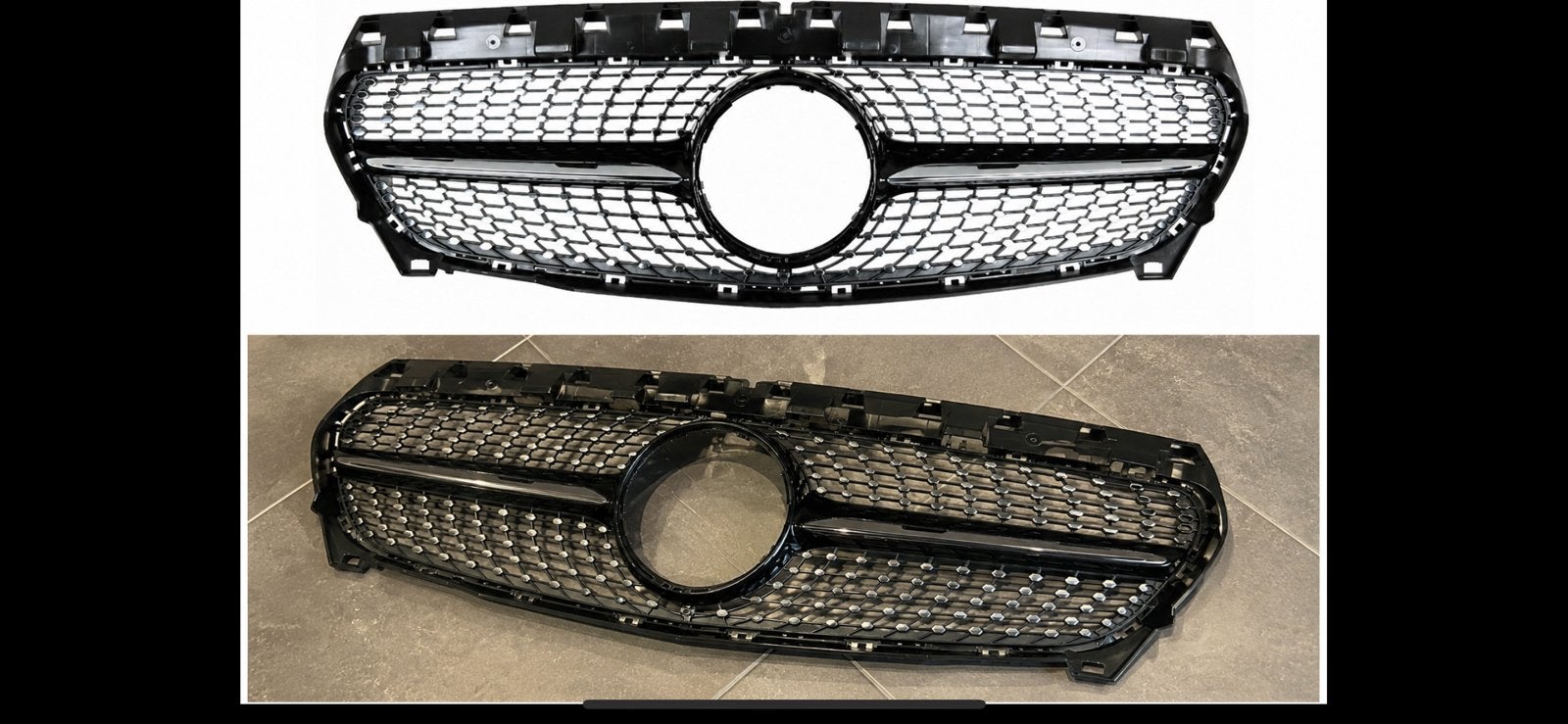 Diamond gril black mercedes c en cla klasse, Auto-onderdelen, Ophalen of Verzenden, Nieuw, Achter, Bumper