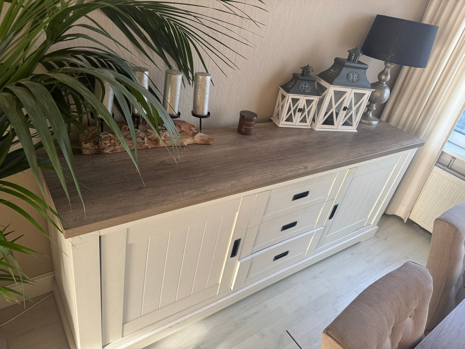 ‼️MOET WEG‼️Buffetkast, dressoir en tv-meubel in landelijke, Gebruikt, 150 tot 200 cm, Ophalen of Verzenden, Met lade(s)