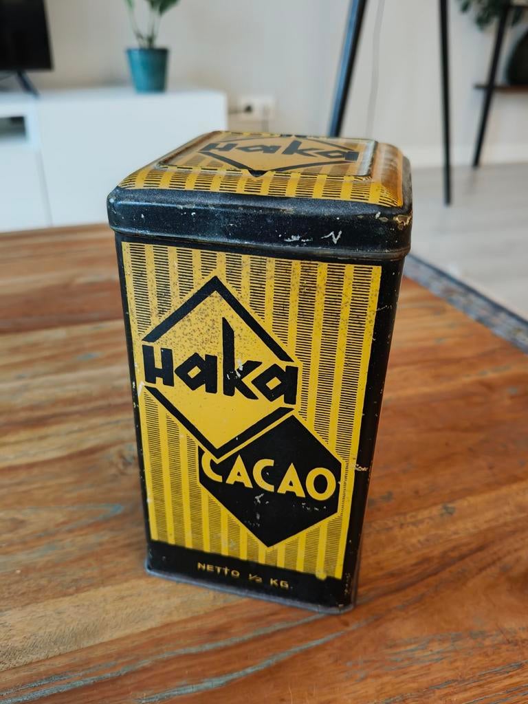 Vintage Haka Cacao Blik - Rotterdam, Verzamelen, Blikken, Ophalen of Verzenden