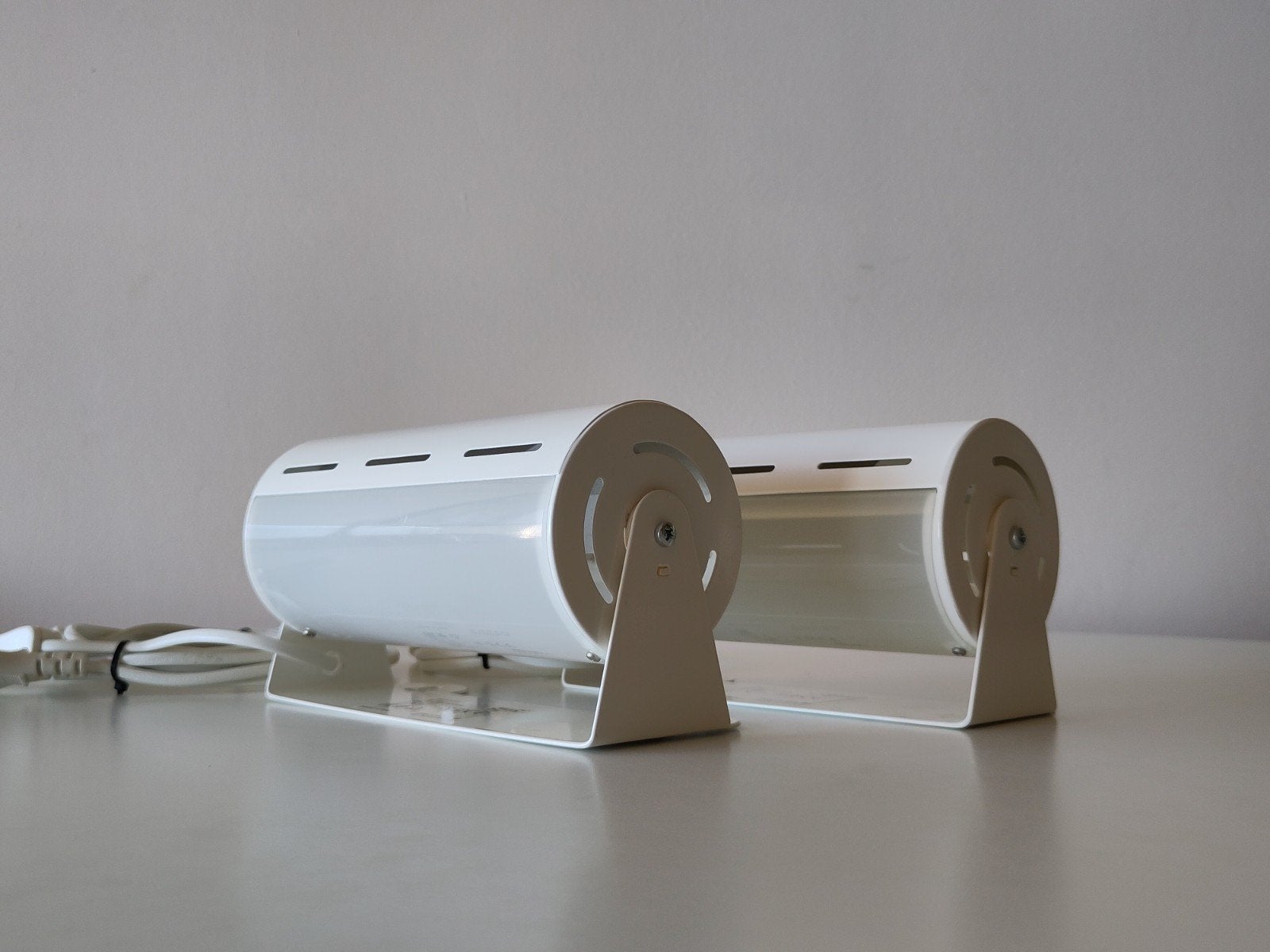 2x Ikea wandlamp Smyg V1013 lamp metaal wit leeslamp, Gebruikt, ., Metaal, Geschikt voor wandmontage