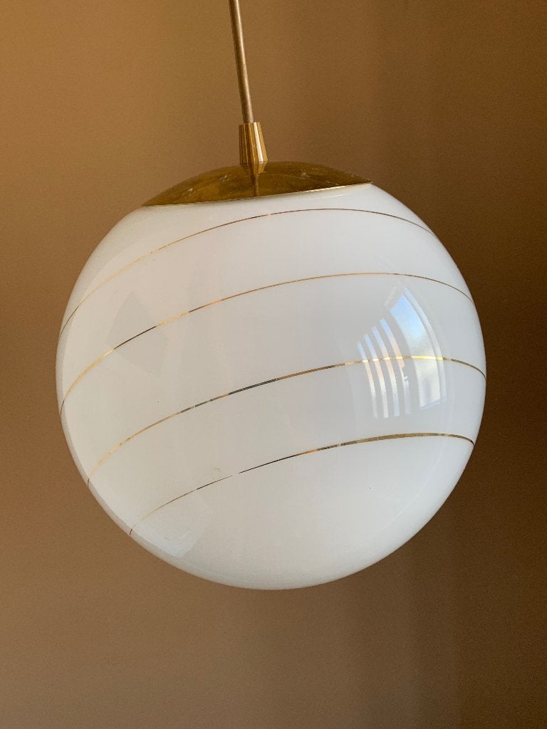 Vintage bollamp Hollywood Recency, Ophalen, Overige stijlen, Zo goed als nieuw, Wit