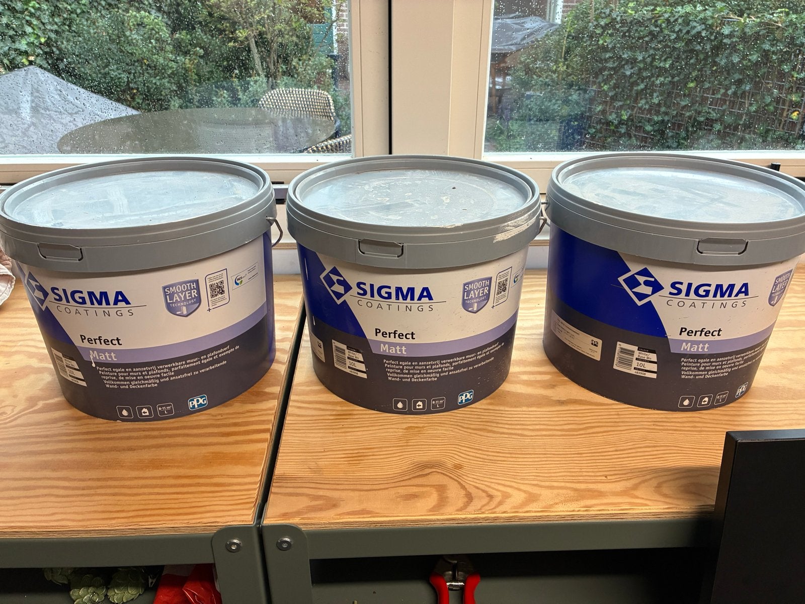 Sigma Perfect Matt verf ral 9016- 3x 10 liter, Ophalen, Wit, Nieuw, Verf