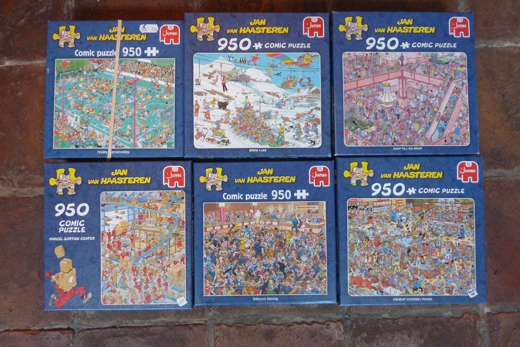 6x Jan van Haasteren puzzel 950 stukjes, Ophalen, 500 t/m 1500 stukjes, Gebruikt, Legpuzzel